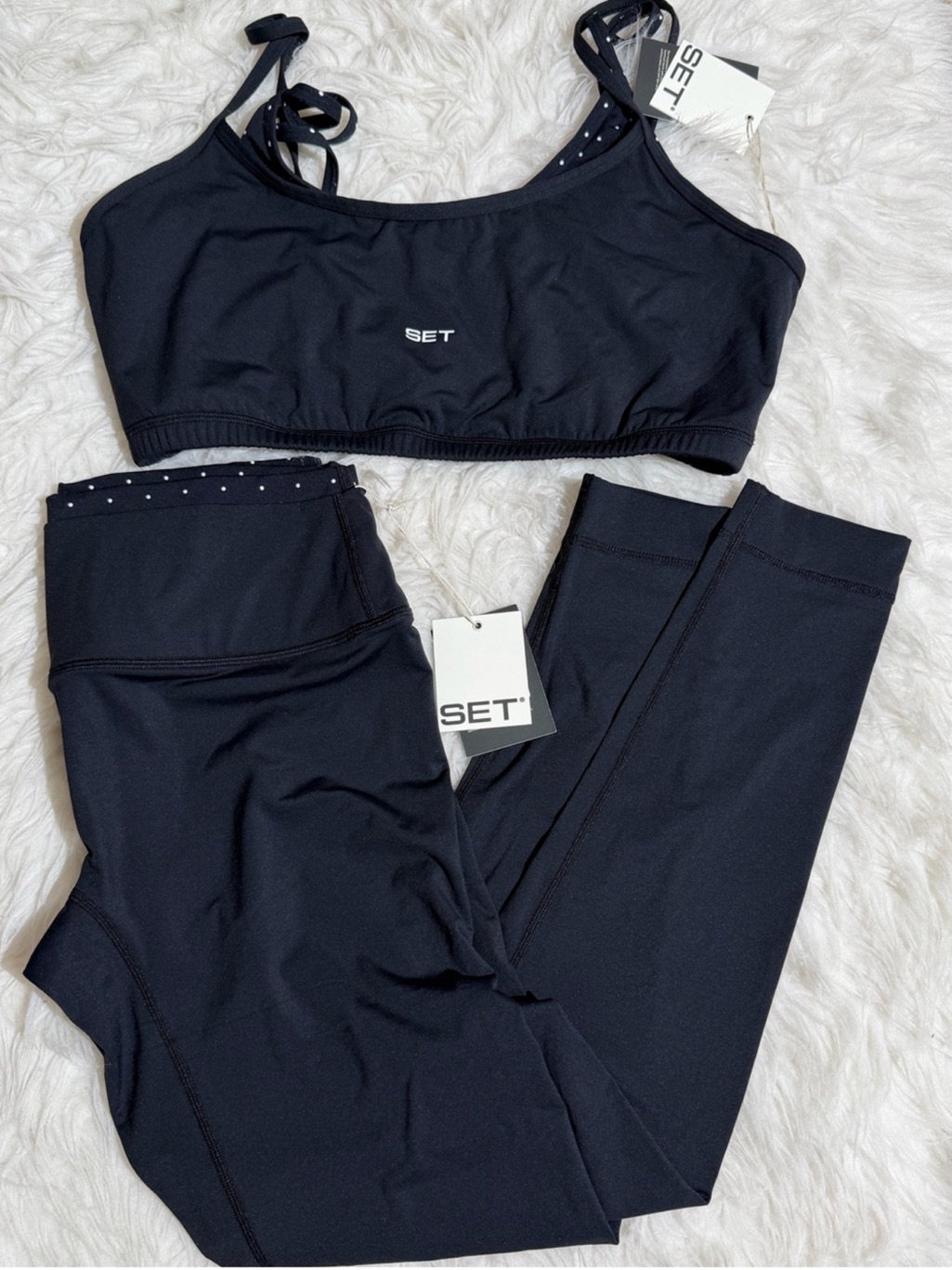 Nwt Set Active Xxl Dalmatian Polka Dot Matching Set Sports Bra Leggings Layer — image 3 of 8